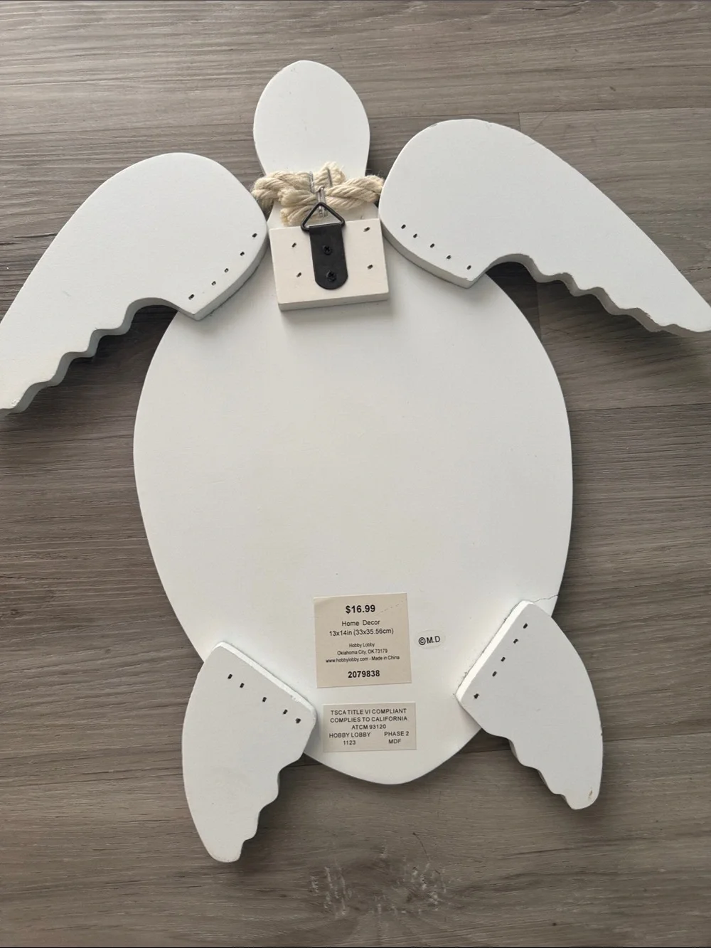 Hobby Lobby Teal and Natural Wood Sea Turtle Wall Decor
